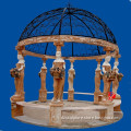 large stone outdoor decorative gazebos with lady sculpture